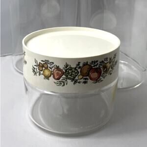 Vintage Pyrex Spice of Life Retro 4" Glass Canister‎ w/ Lid